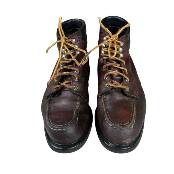 Vintage Red Wing Reddish Brown Leather Super Sole‎ Lace Up Work Boots Sz 8 D USA - Picture 2 of 16